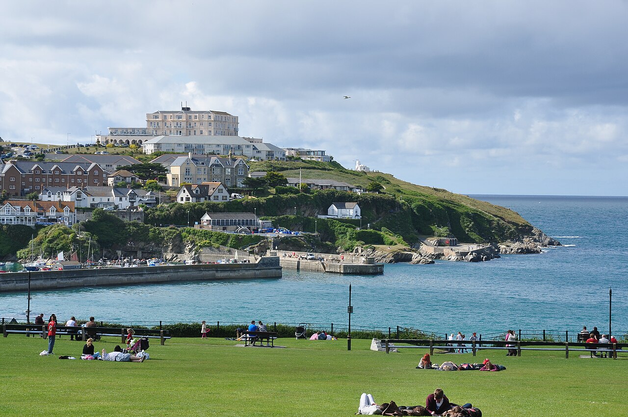 Headland beside Newquay harbour