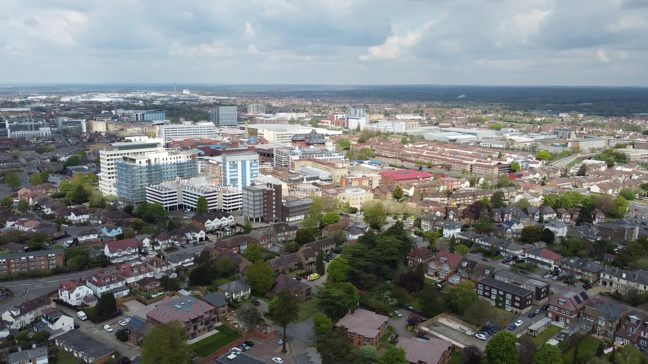 View over Slough town centre