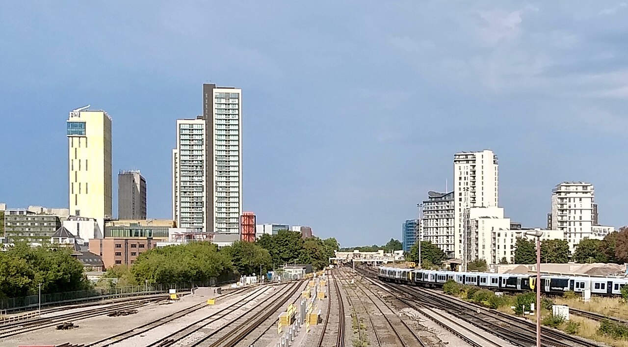 Woking town centre seen from the west
